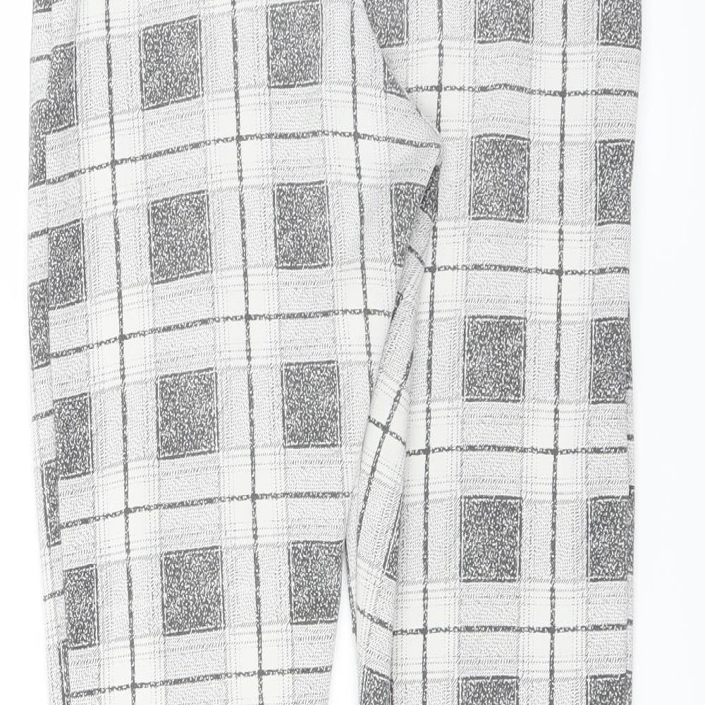 edge Womens Grey Check Carrot Trousers Size 10 L28 in