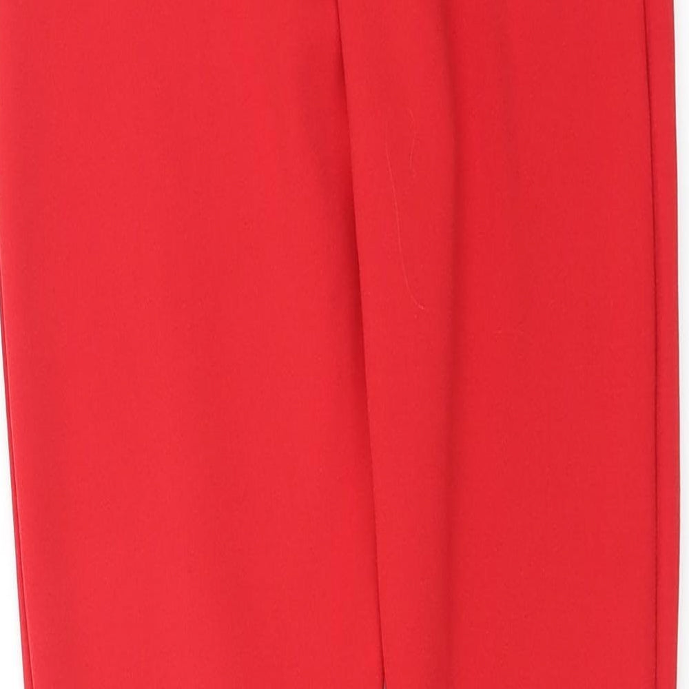 PRETTYLITTLETHING Womens Red Trousers Size 4 L22 in