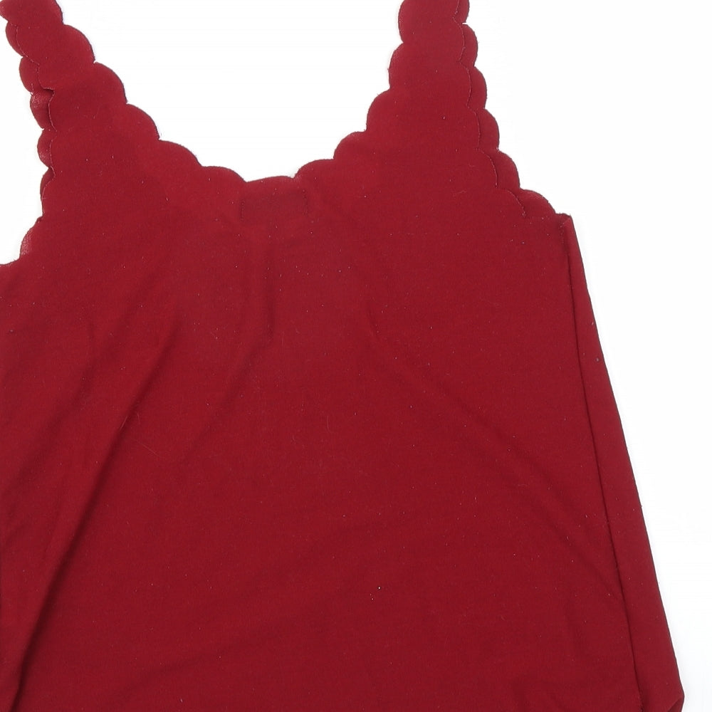 Topshop Womens Red Basic Tank Size 8