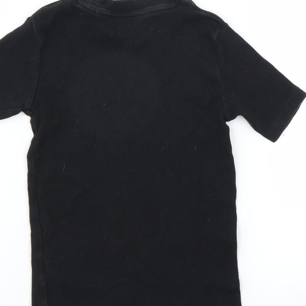 NEXT Girls Black Basic T-Shirt Size 7 Years