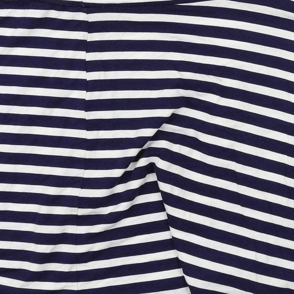 George Womens Blue Striped Flare Skirt Size 12