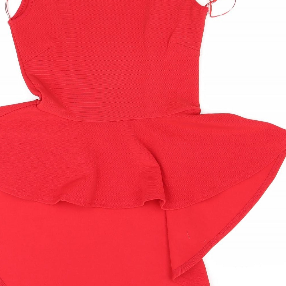 ribon Womens Red Tunic Blouse Size 10