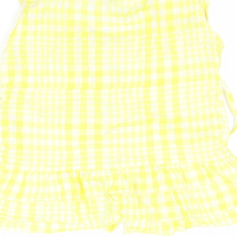 VERO MODA Womens Yellow Check Basic Button-Up Size S