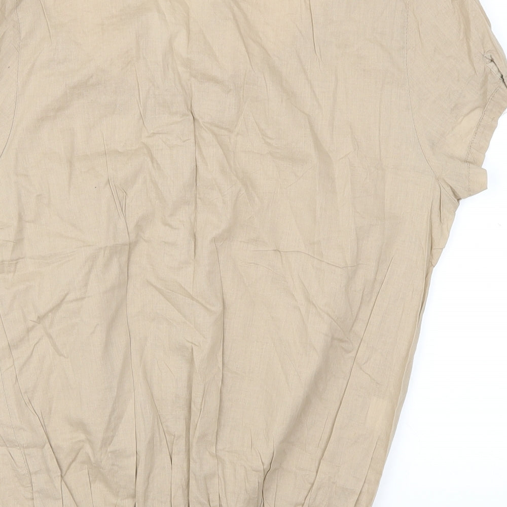 Miao Womens Brown Basic Button-Up Size 3XL