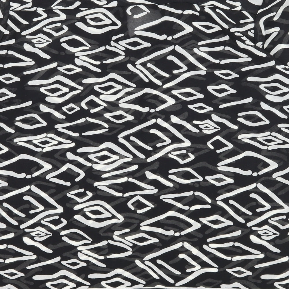 The Gud Look Womens Black Geometric Basic Blouse Size M