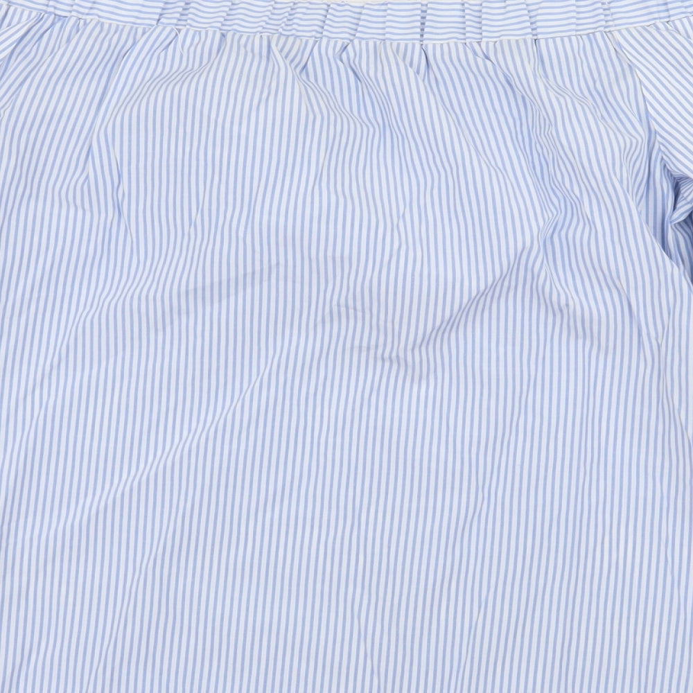 F&F Womens Blue Striped Basic Blouse Size 10