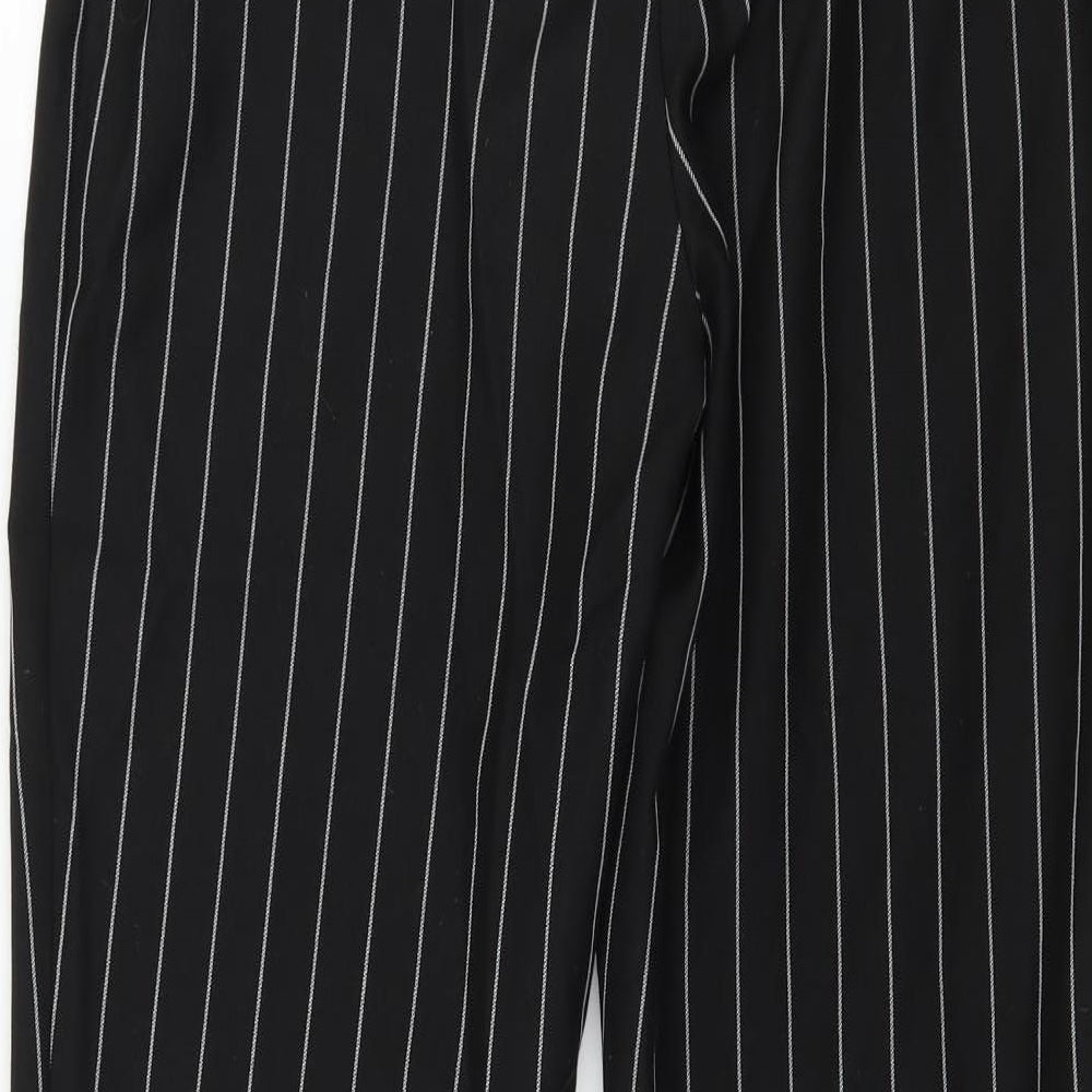 Boohoo Womens Black Striped Trousers Size 6 L27 in