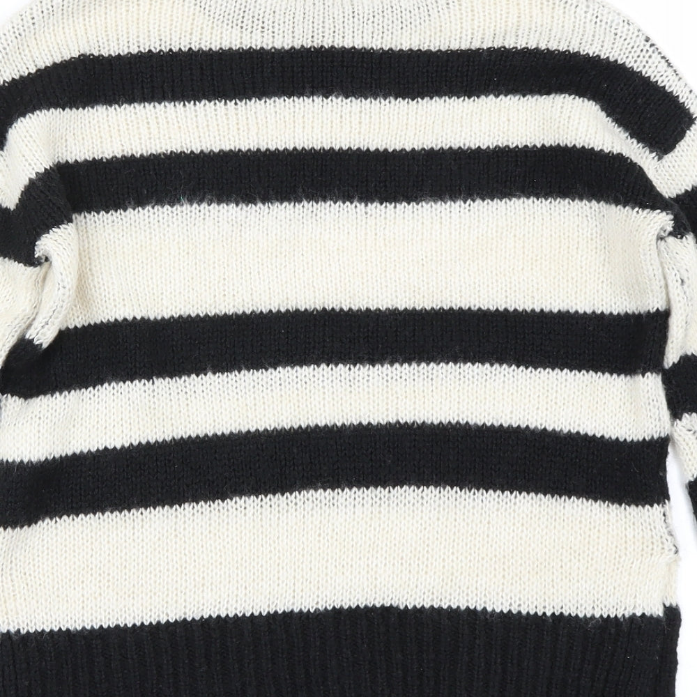 New Look Womens Ivory Striped Pullover Jumper Size S