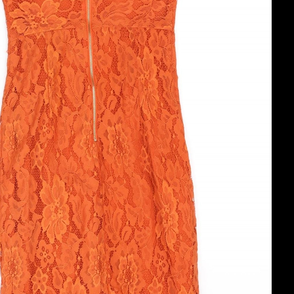 vera lucy Womens Orange Fit & Flare Size S