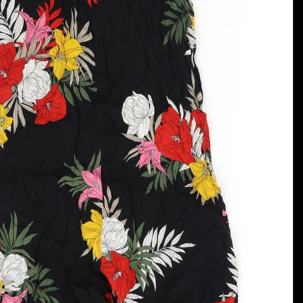Dorothy Perkins Womens Black Floral Jumpsuit One-Piece