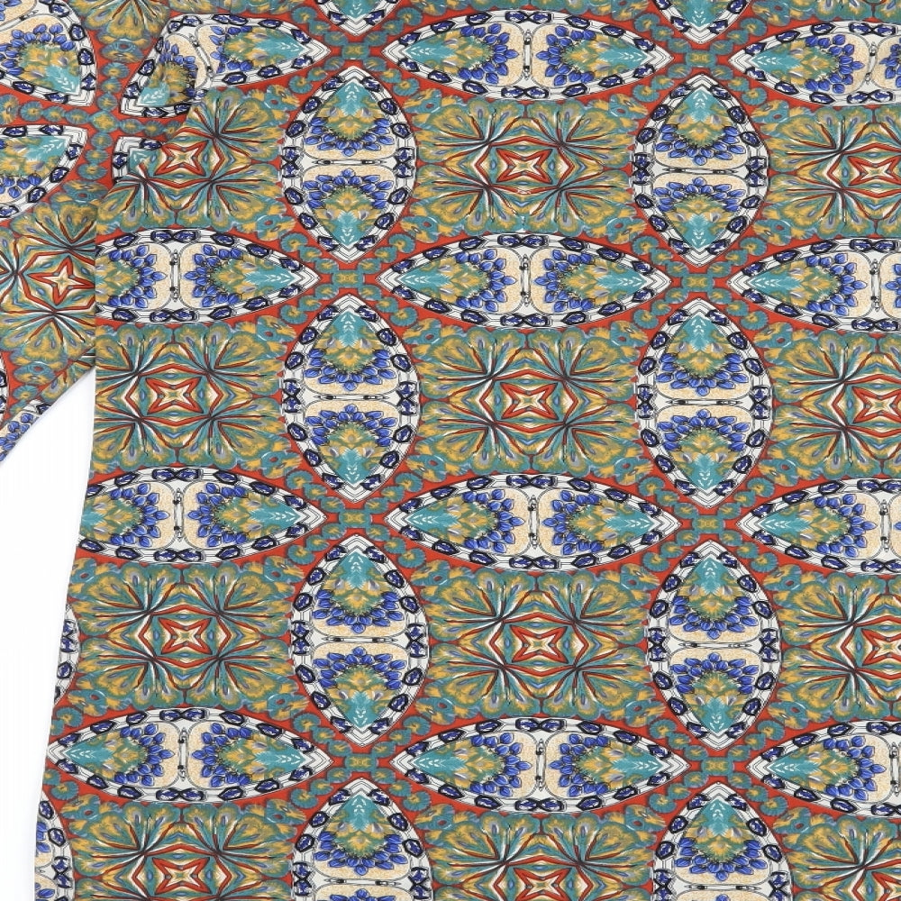 Boohoo Womens Green Geometric Shift Size 8