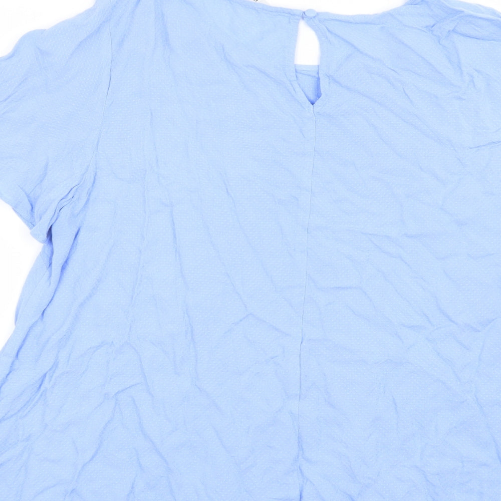 George Womens Blue Basic Blouse Size 14