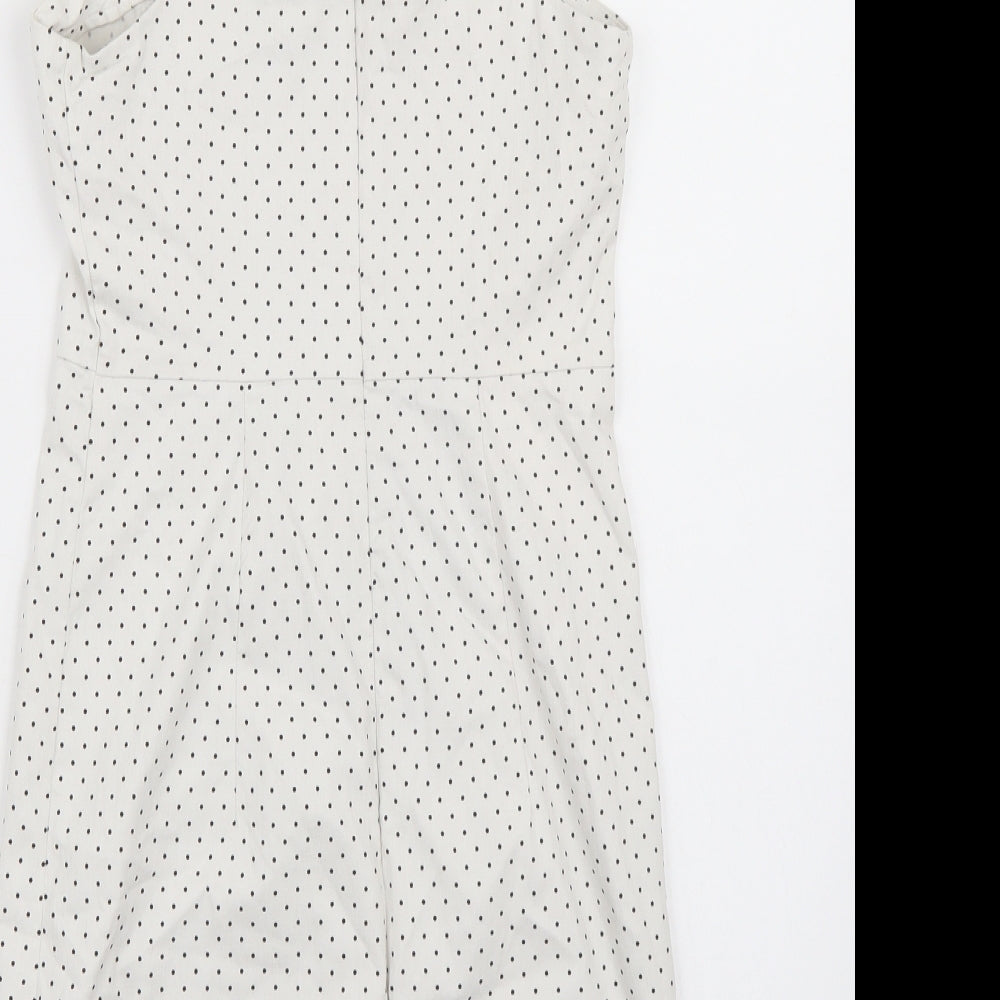 FOREVER 21 Womens White Polka Dot A-Line Size S