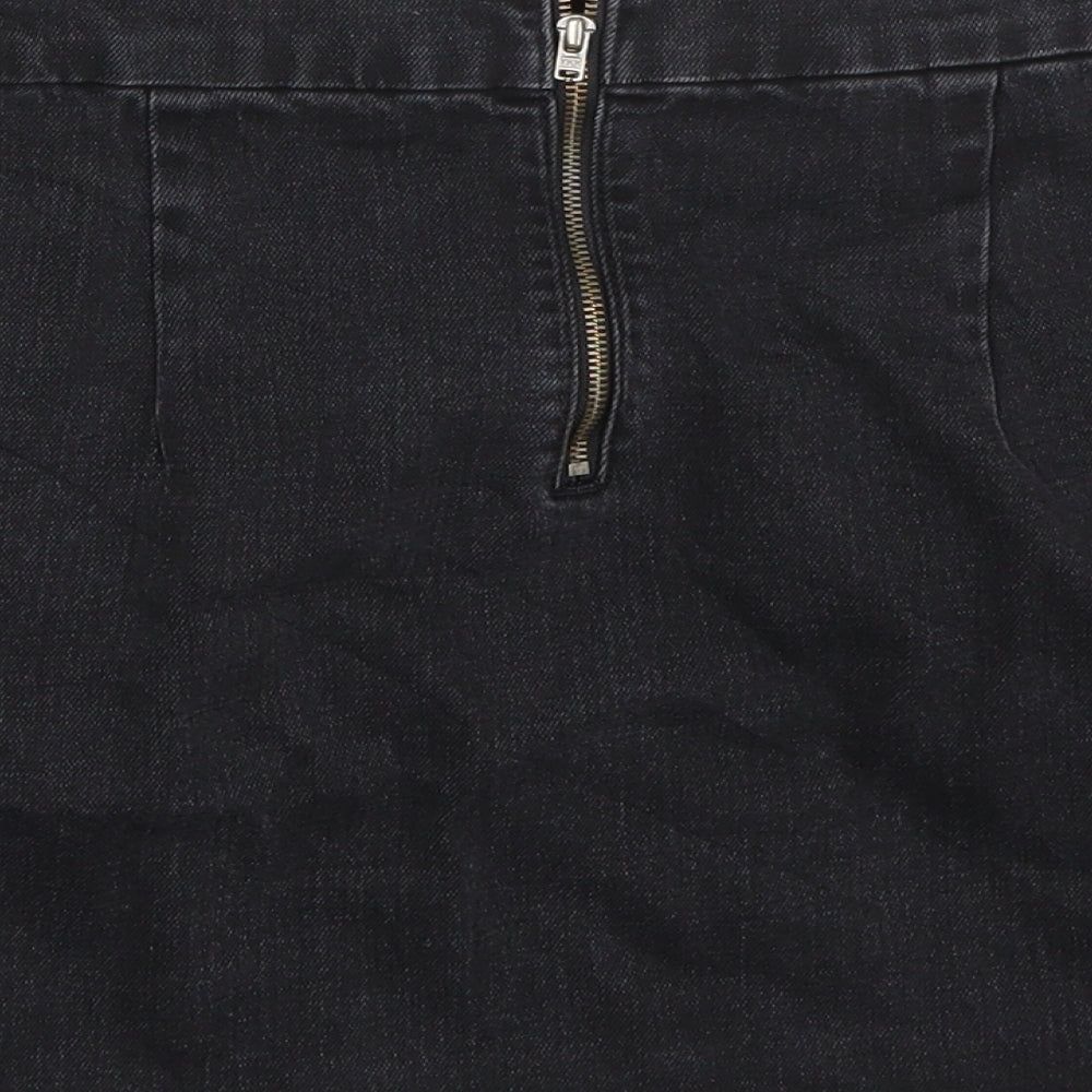 Topshop Womens Black A-Line Skirt Size 8