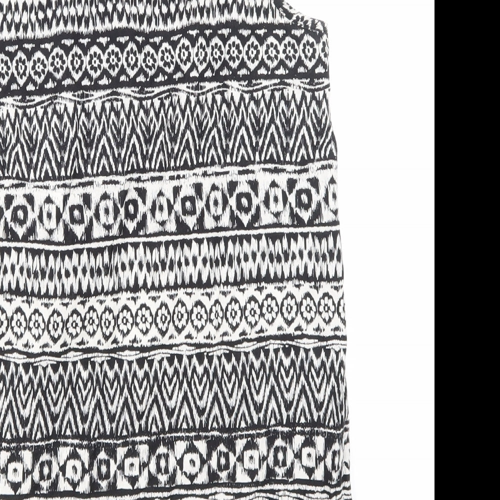 Dorothy Perkins Womens Black Argyle/Diamond Basic T-Shirt Size 10