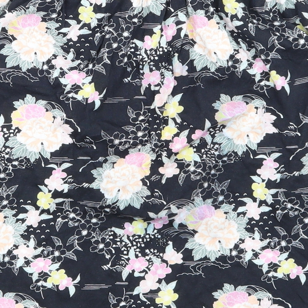 NewLook Womens Black Floral Basic T-Shirt Size 10