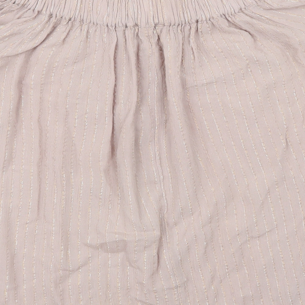 NEXT Womens Pink Striped Basic T-Shirt Size 8