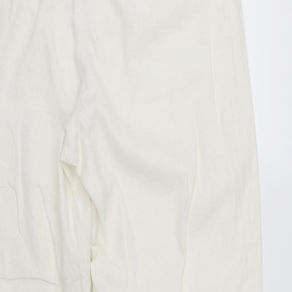 BHS Womens White Trousers Size 16 L27 in
