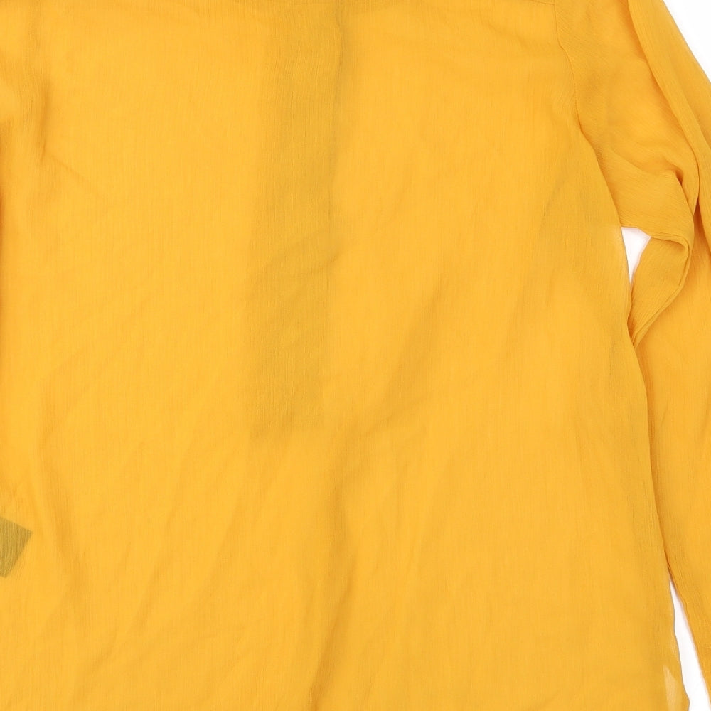 H&M Womens Orange Chiffon Basic Blouse Size 10