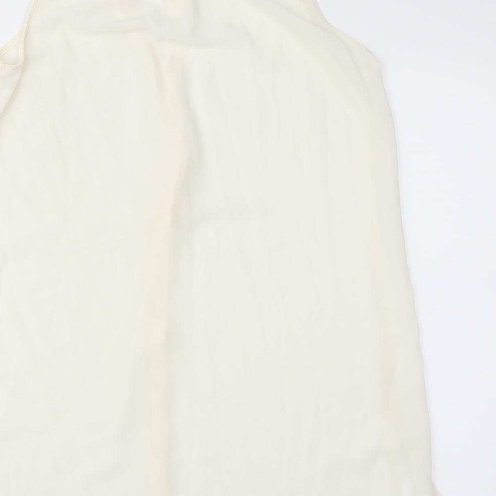 New Look Womens Ivory Chiffon Basic Blouse Size 10