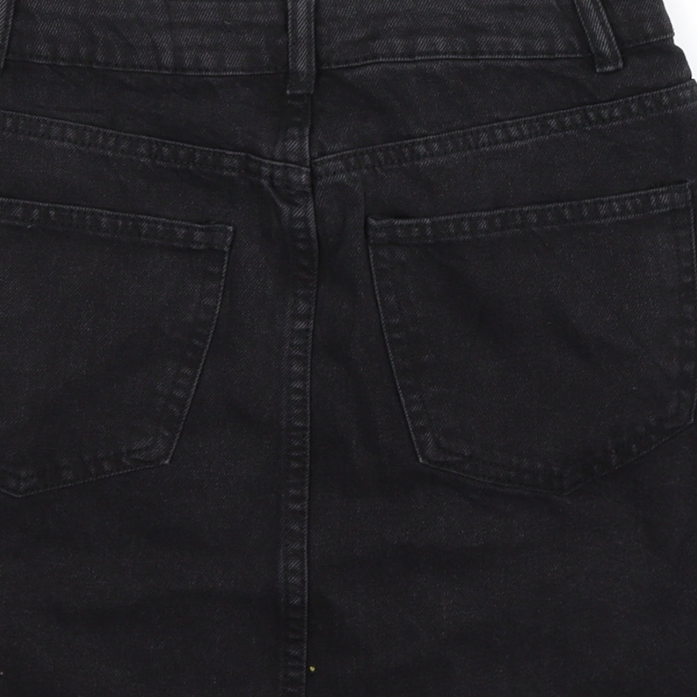 Denim Co Womens Black Denim A-Line Skirt Size 8