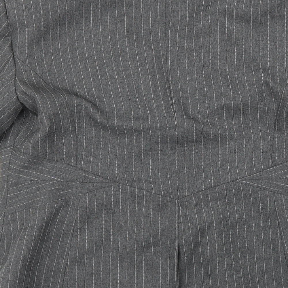 BHS Womens Grey Striped Jacket Suit Jacket Size 10