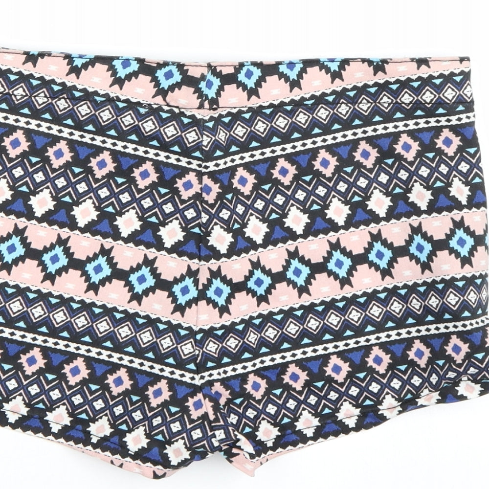 H&M Womens Multicoloured Geometric Cut-Off Shorts Size 12