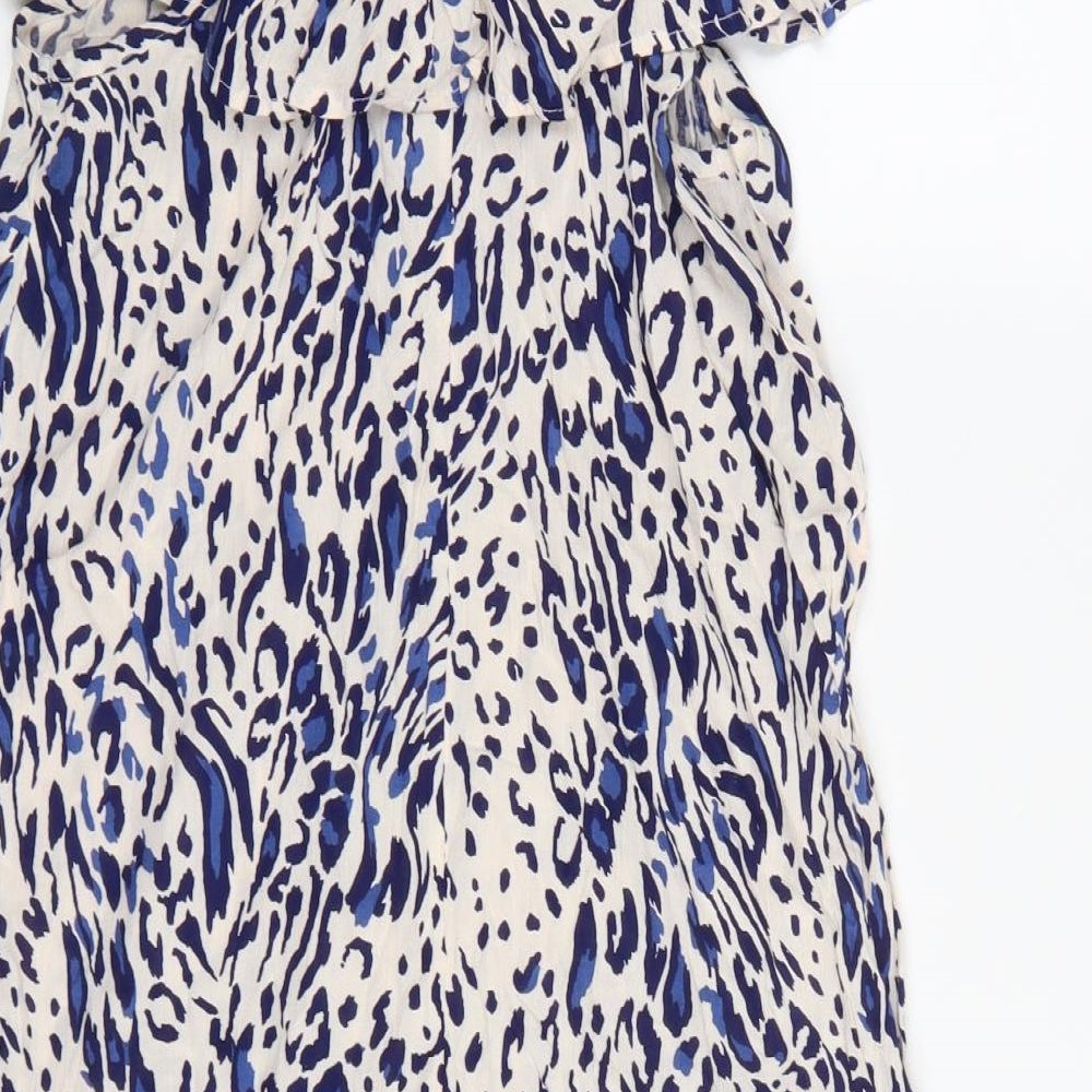 Dorothy Perkins Womens White Animal Print A-Line Size 10