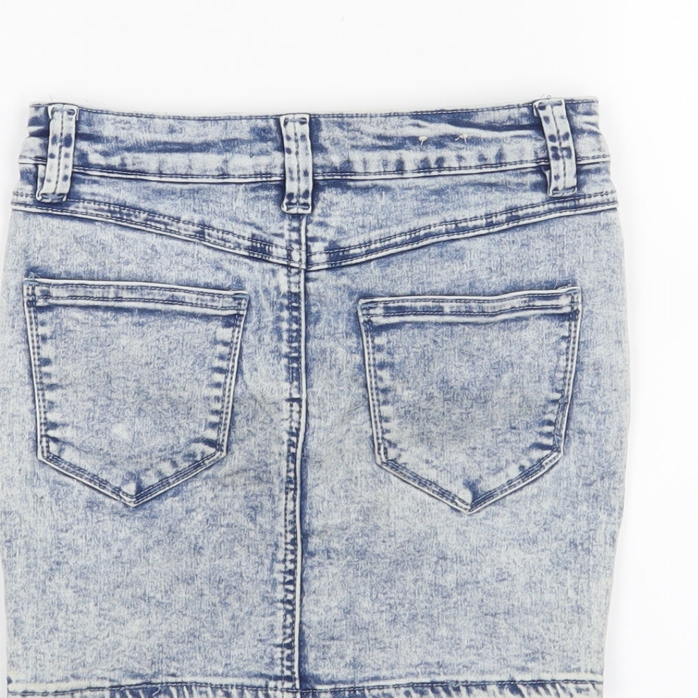 New Look Girls Blue A-Line Skirt Size 9 Years