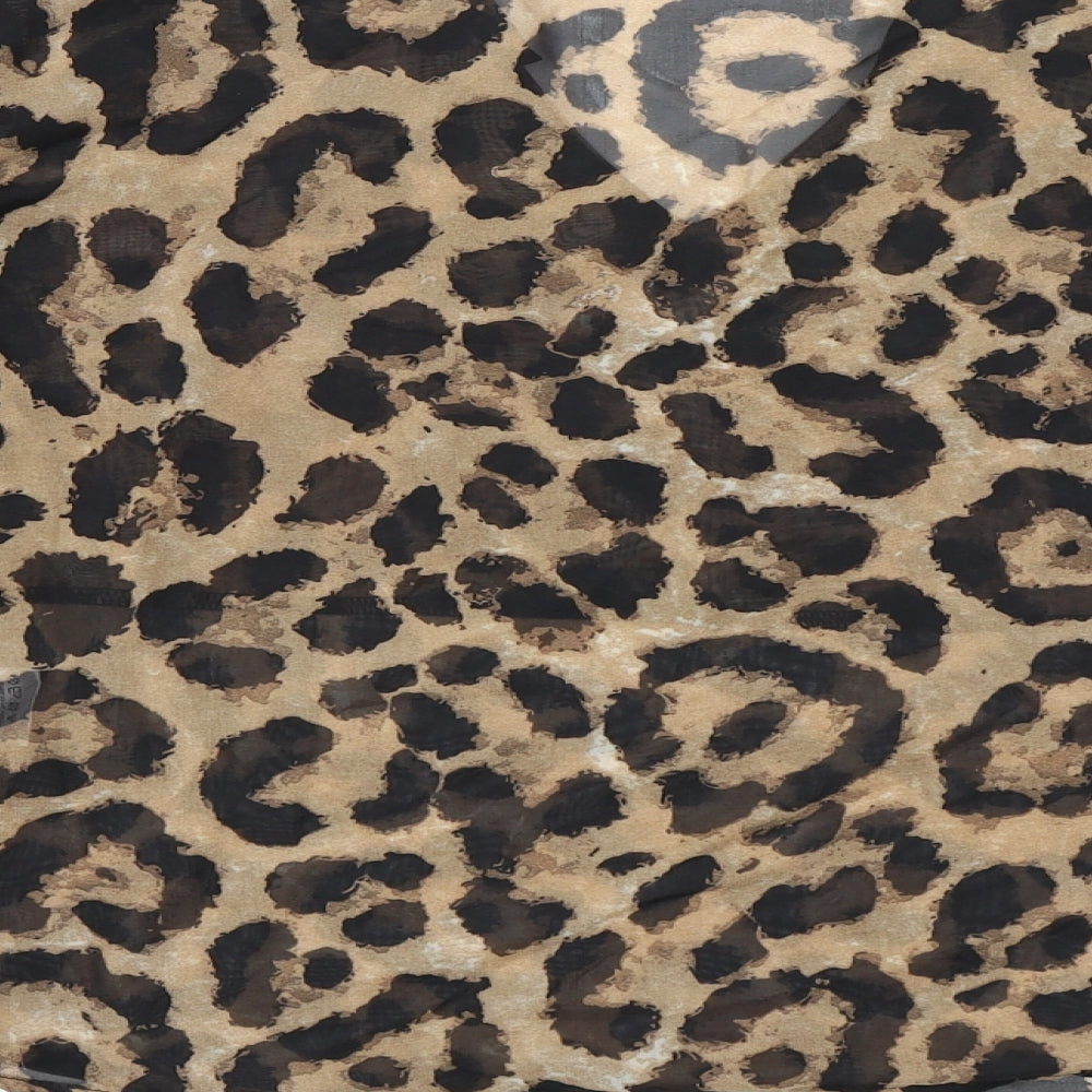 Tokyo Doll Womens Brown Animal Print Basic Blouse Size 12