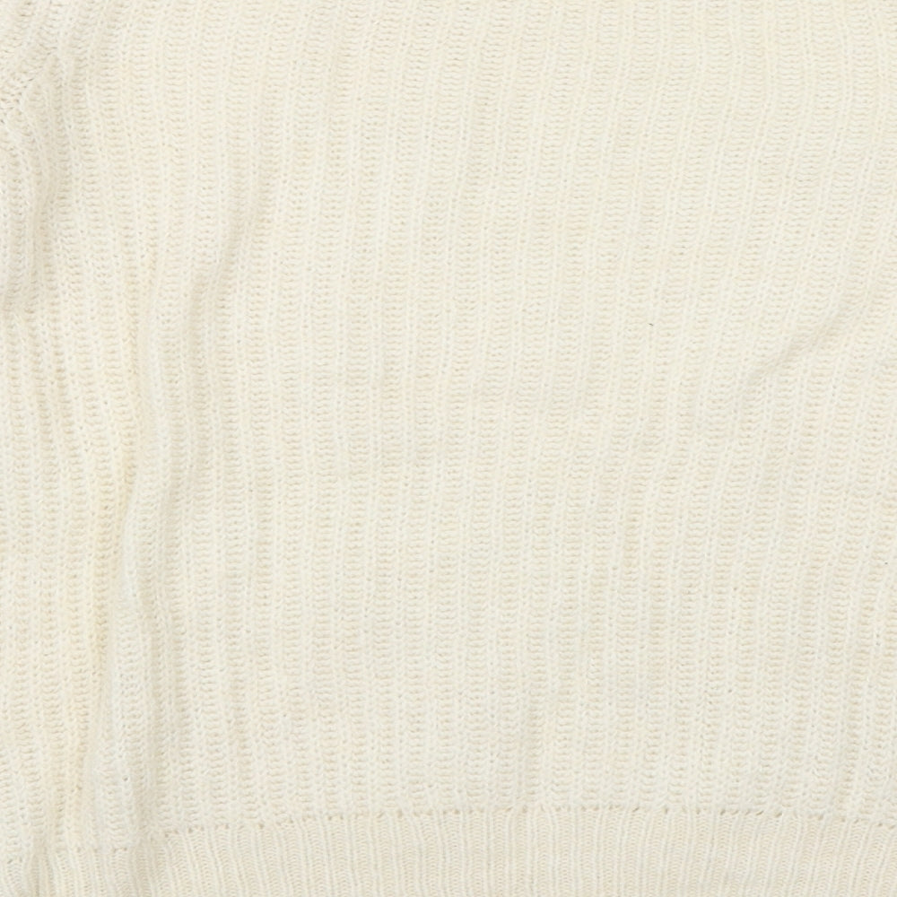 Brand and care label for Next women’s white jumper, size UK 8