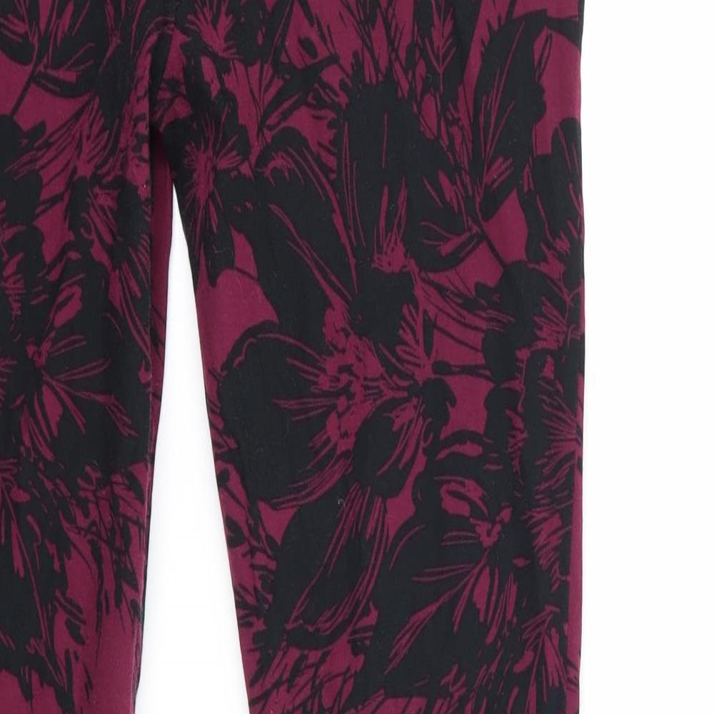 Atmosphere Womens Purple Floral Trousers Size 8 L26 in