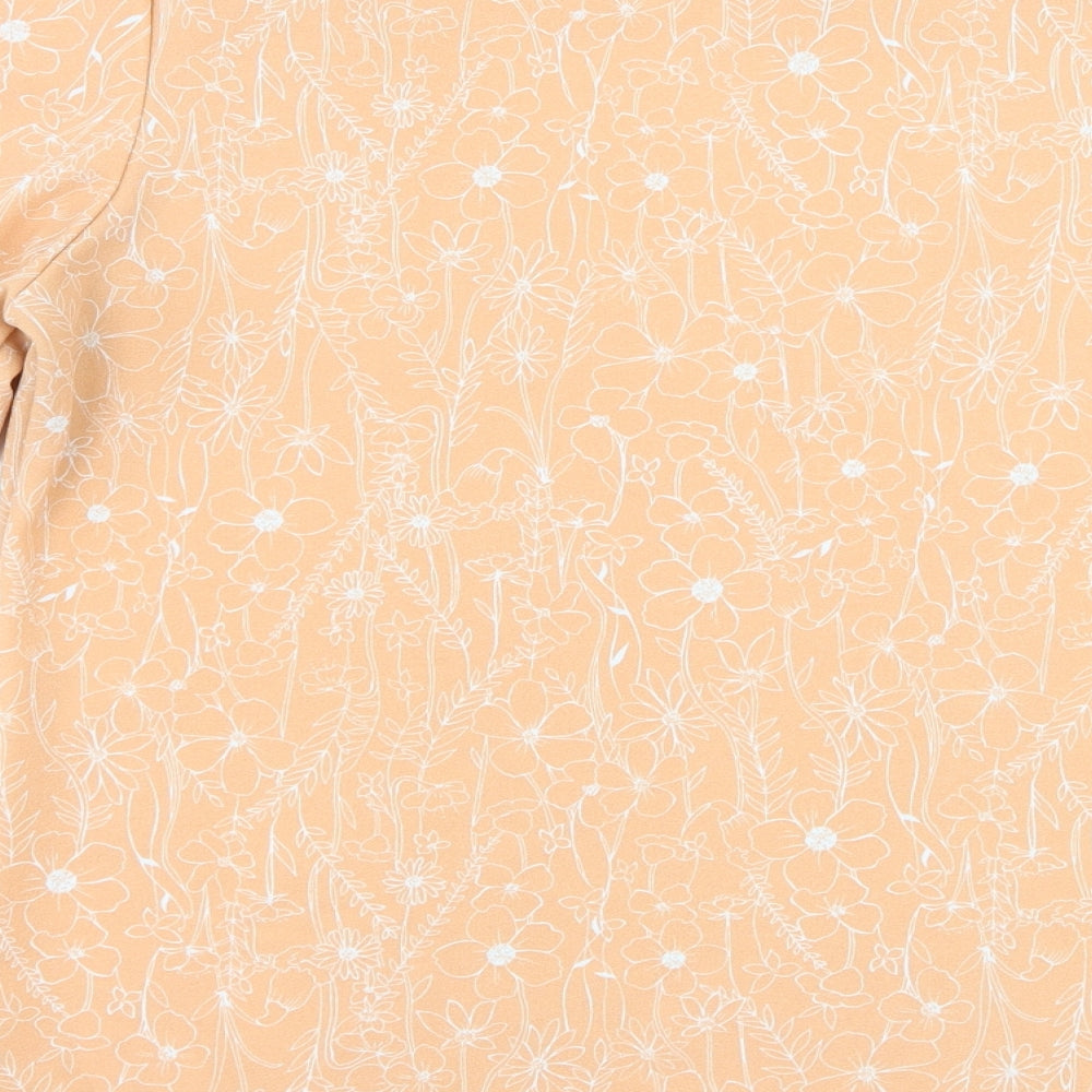 NEXT Womens Orange Floral Basic T-Shirt Size 12