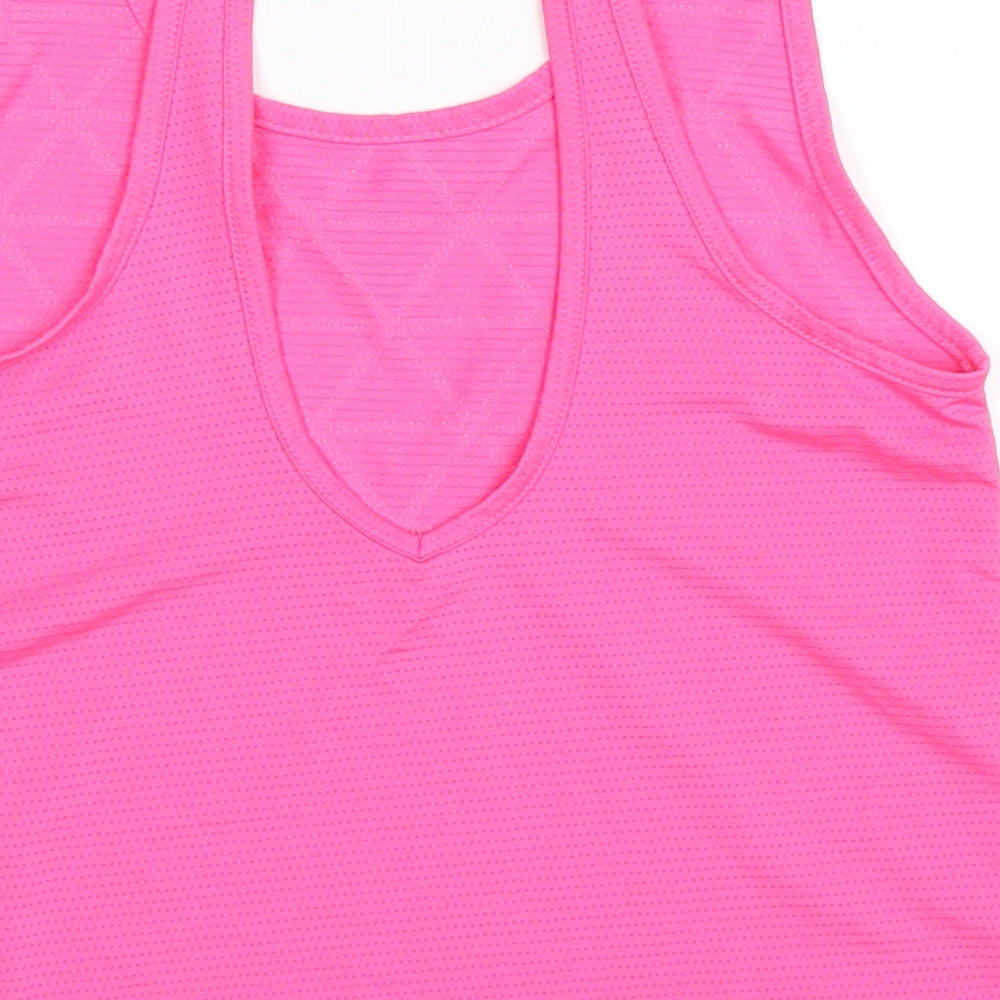 Young Dimension Girls Pink Geometric Basic Tank Size 9-10 Years