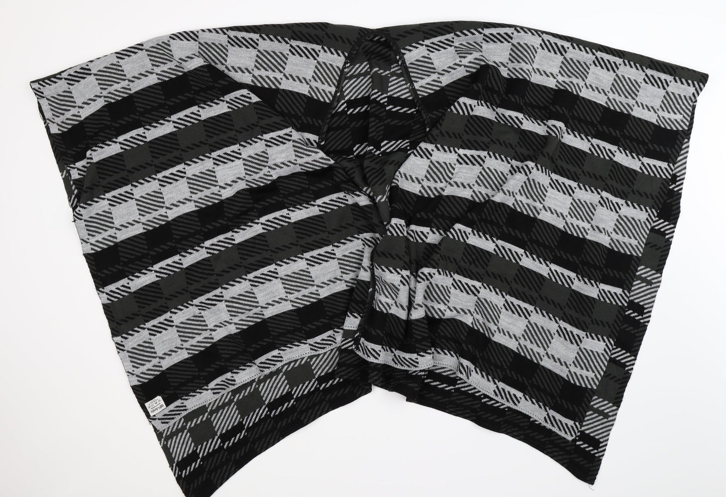Preworn Womens Grey Check Knit Shawl/Wrap - reversible