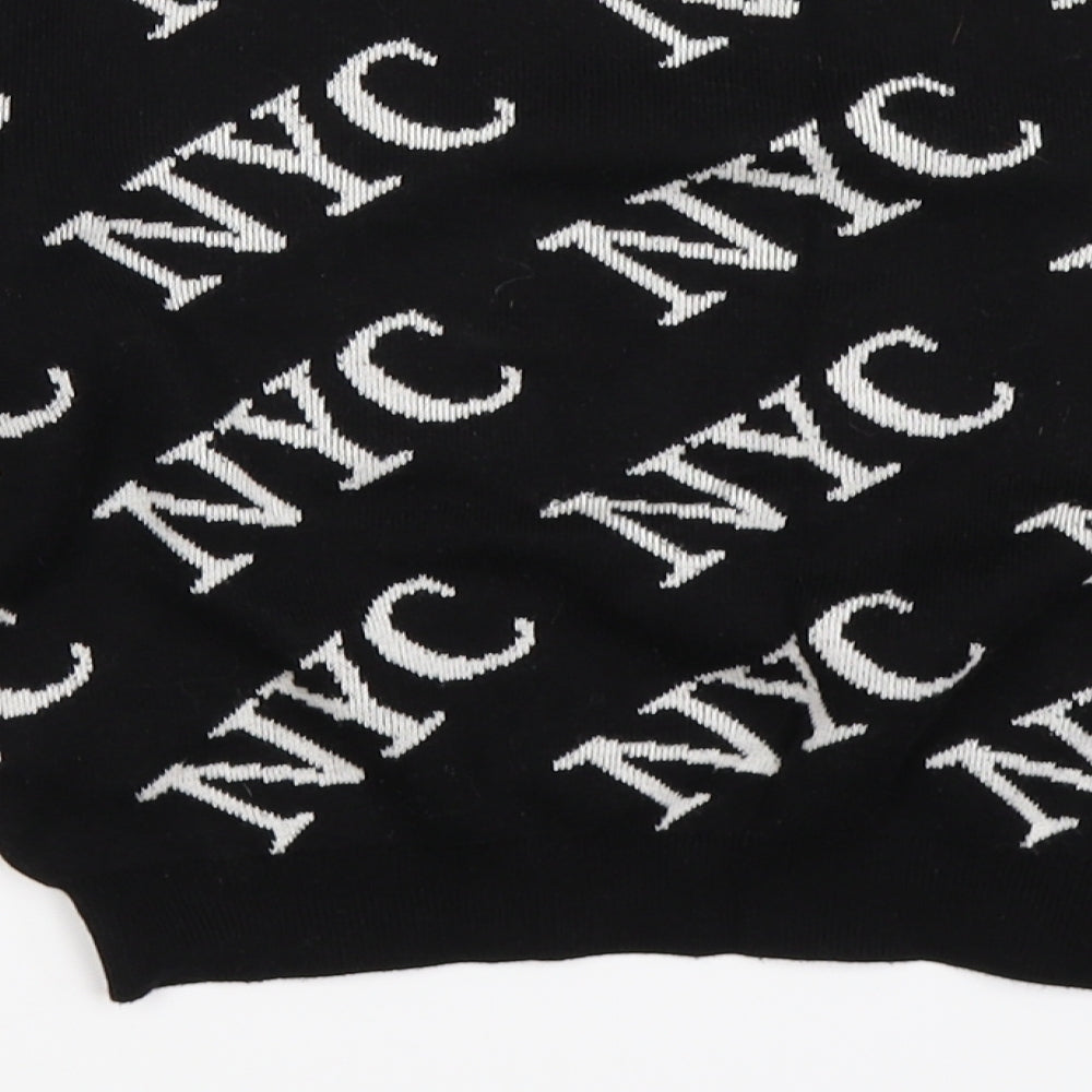 New Look Girls Black Geometric Knit Pullover Jumper Size 12-13 Years - NYC