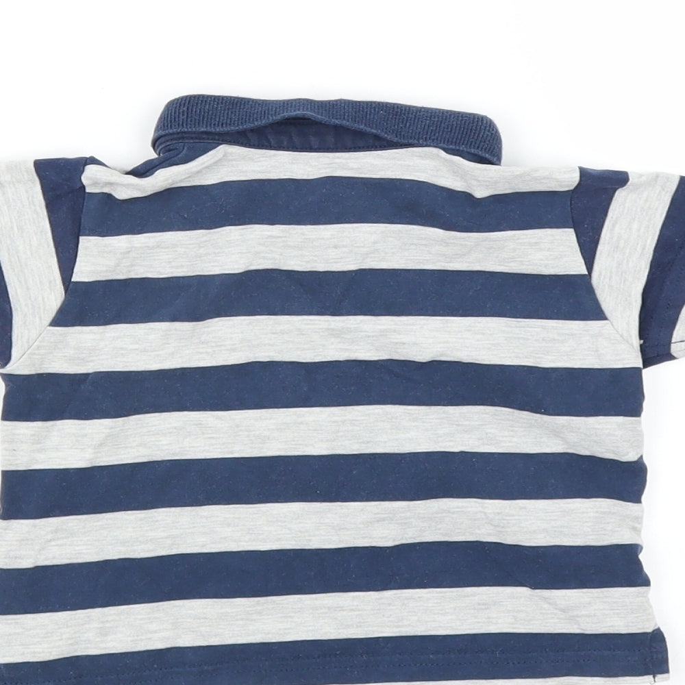 Marks & Spencer Boys Blue Striped Basic T-Shirt Size 3-6 Months