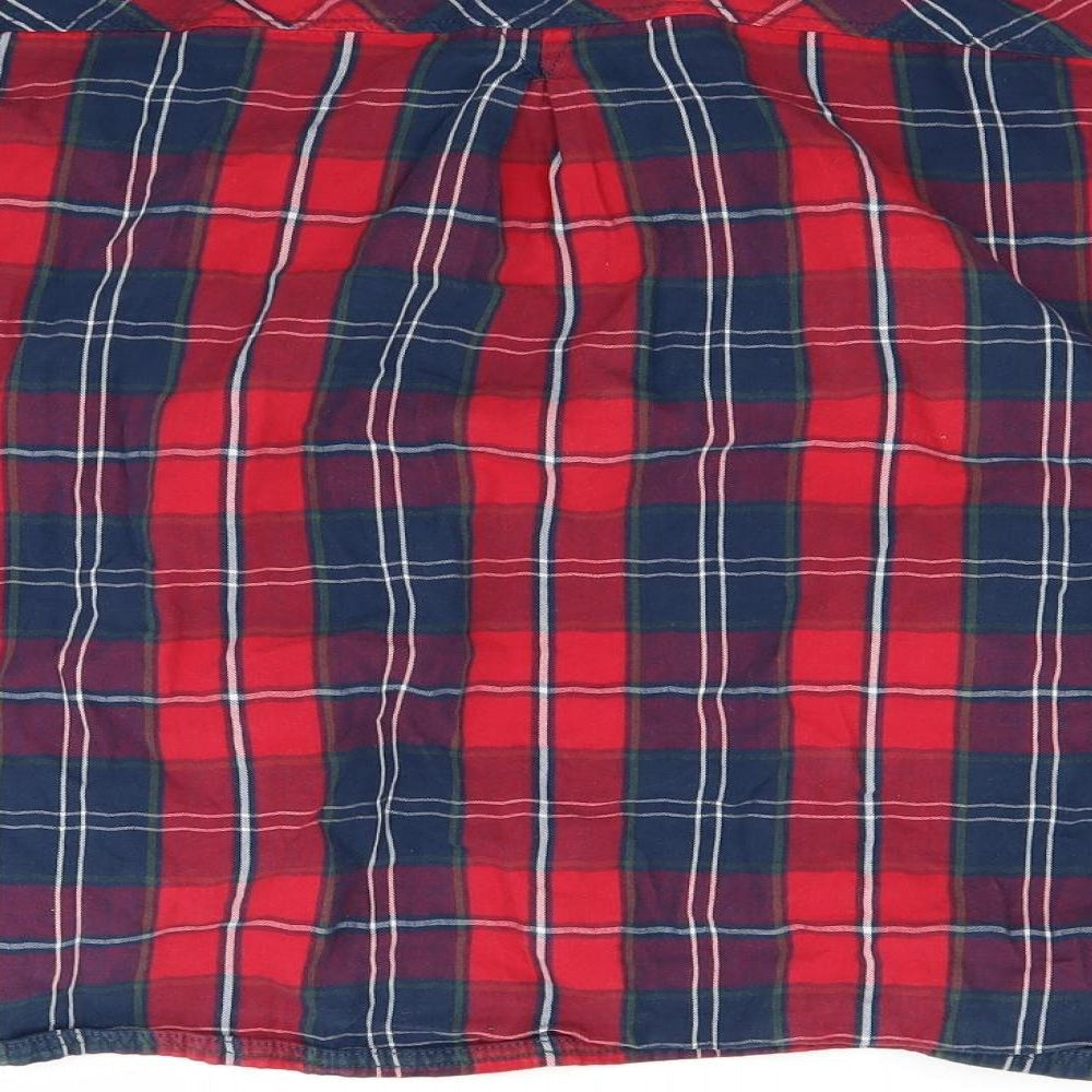 Berkertex Womens Red Check Basic Button-Up Size L