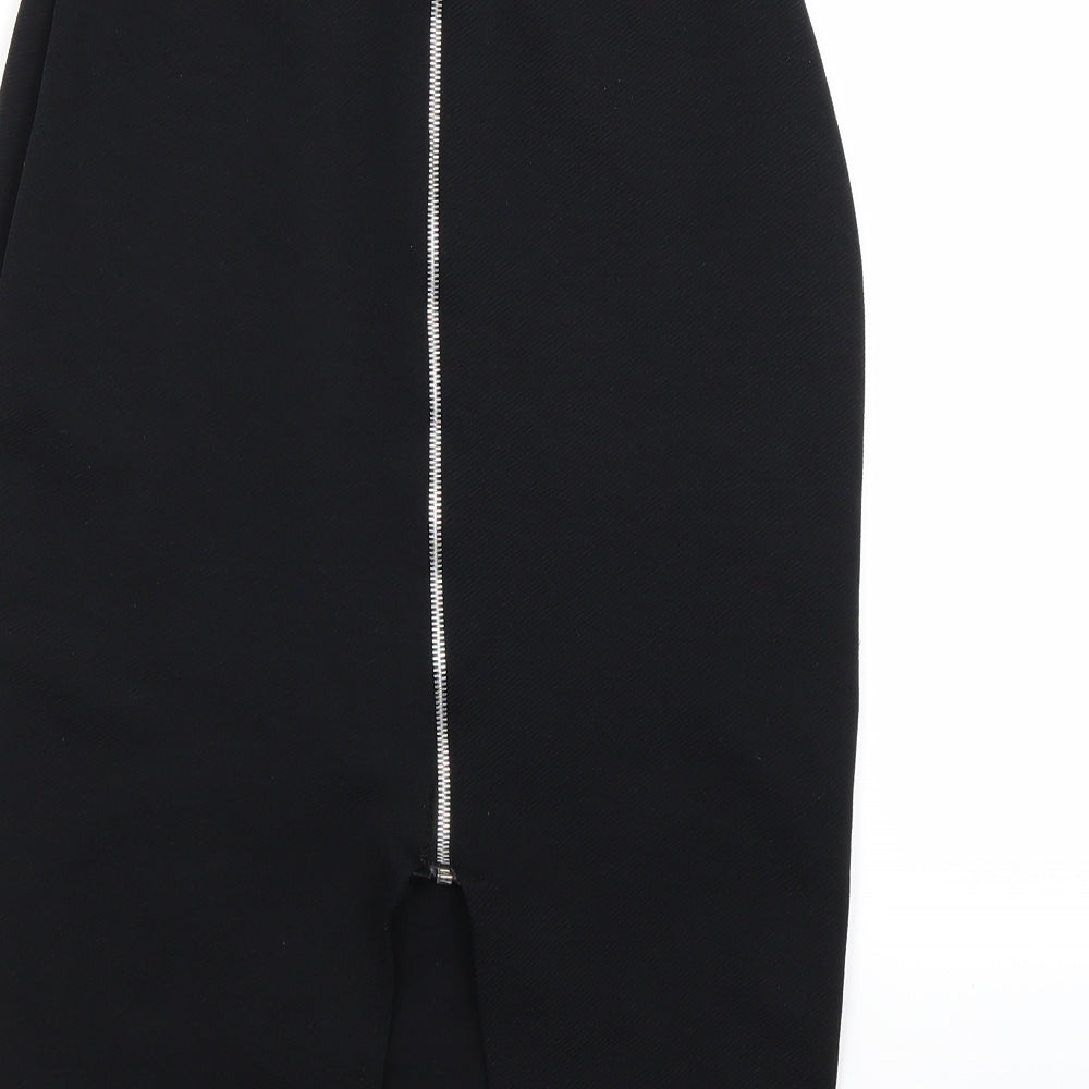 Brand and care label for Select women’s black bandage skirt, size UK 6