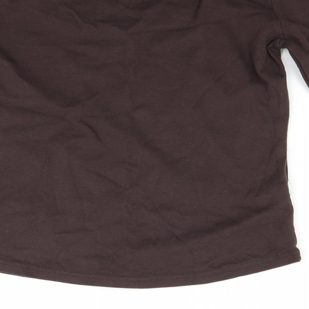 Papaya Womens Brown Pullover Sweatshirt Size 14