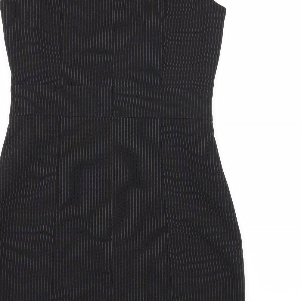 Papaya Womens Black Striped A-Line Size 12