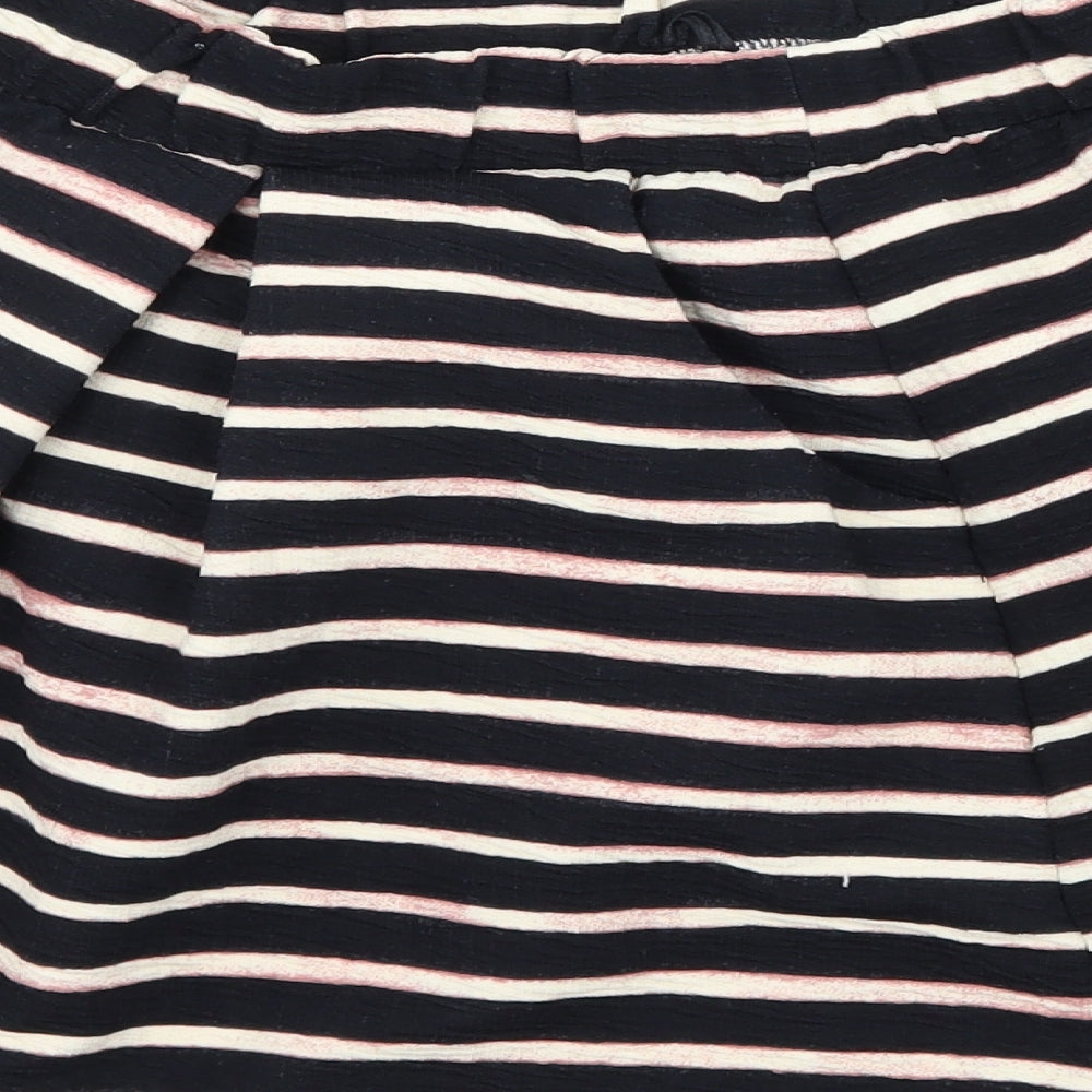 NEXT Womens Black Striped Flare Skirt Size 14