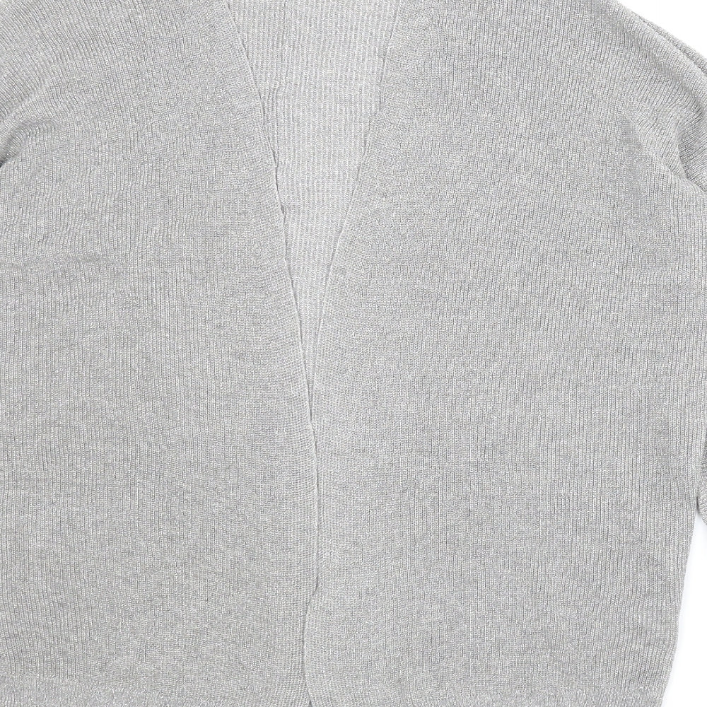 Brand and care label for Next women’s grey cardigan jumper, size M