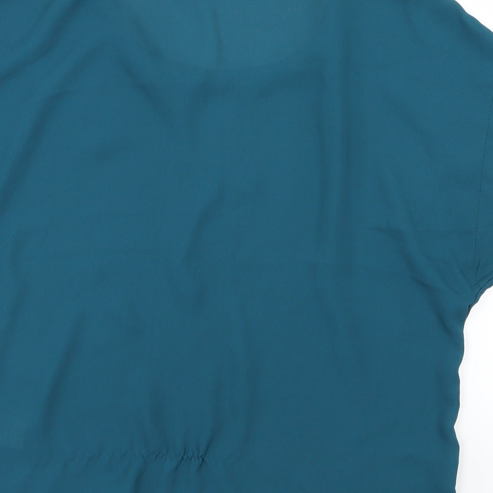New Look Womens Blue Chiffon Basic Blouse Size 12