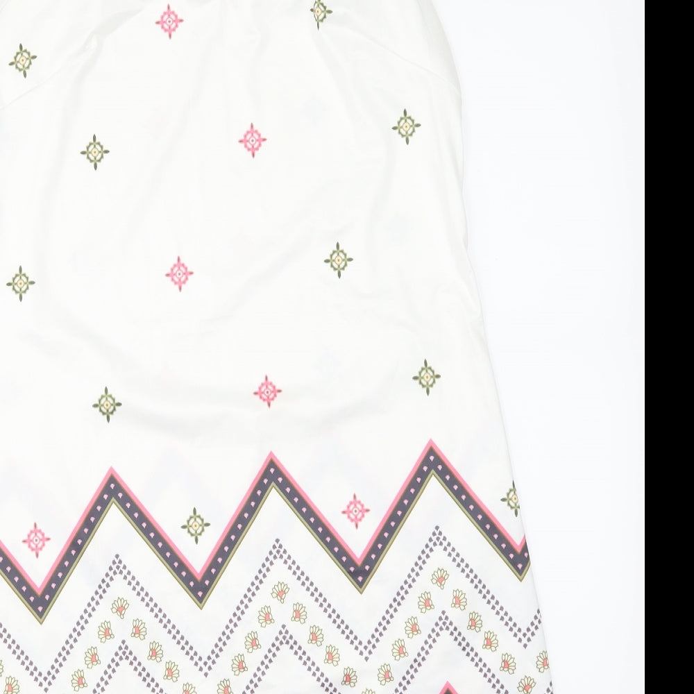 Select Womens White Argyle/Diamond Skater Dress Size 12