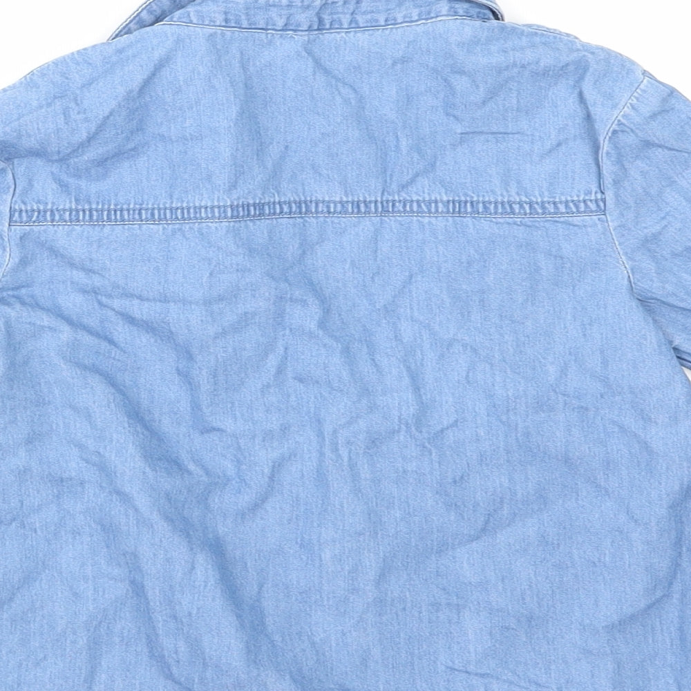 George Girls Blue Denim Basic Button-Up Size 6-7 Years