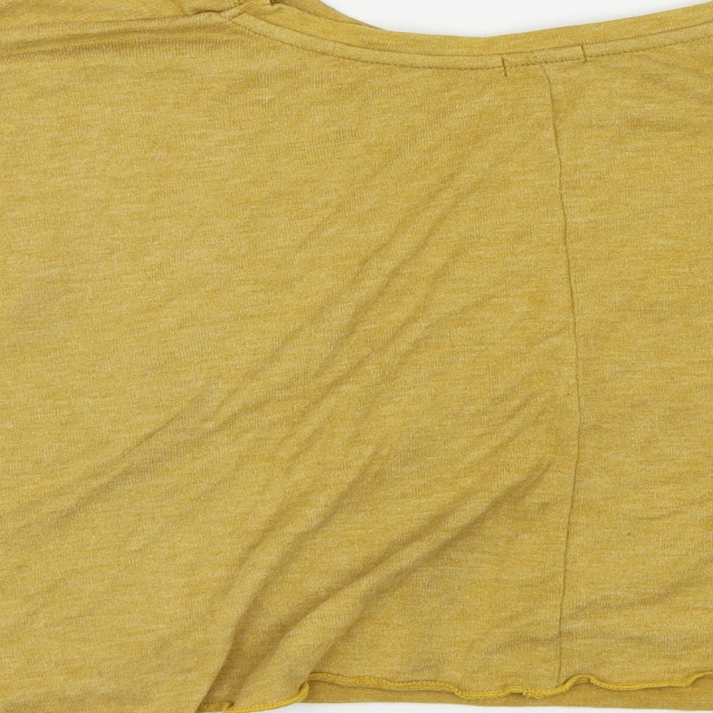 Bershka Womens Yellow Pullover Jumper Size 12 - cropped