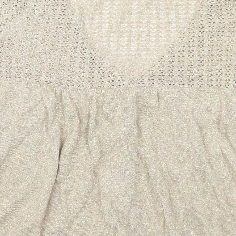 Evans Womens Gold Cardigan Jumper Size 16
