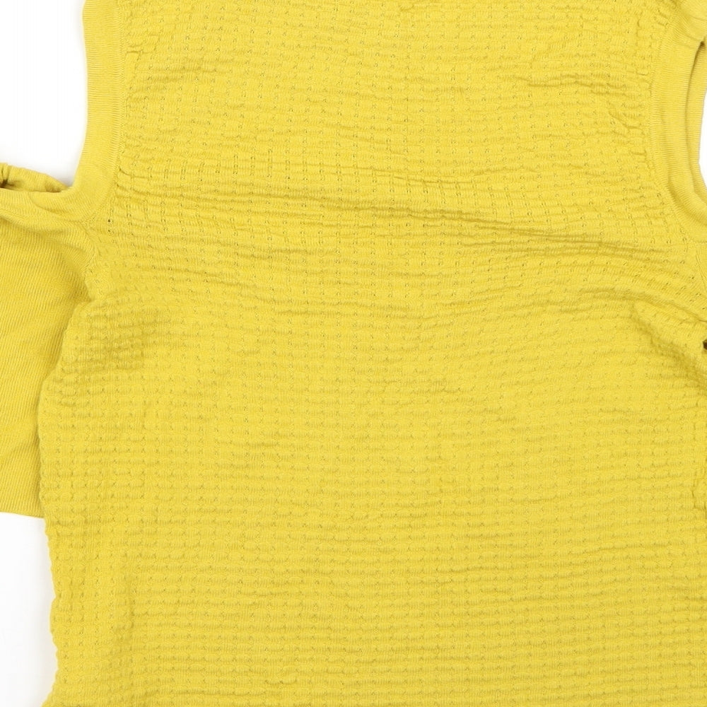 Warehouse Womens Yellow Basic T-Shirt Size 10