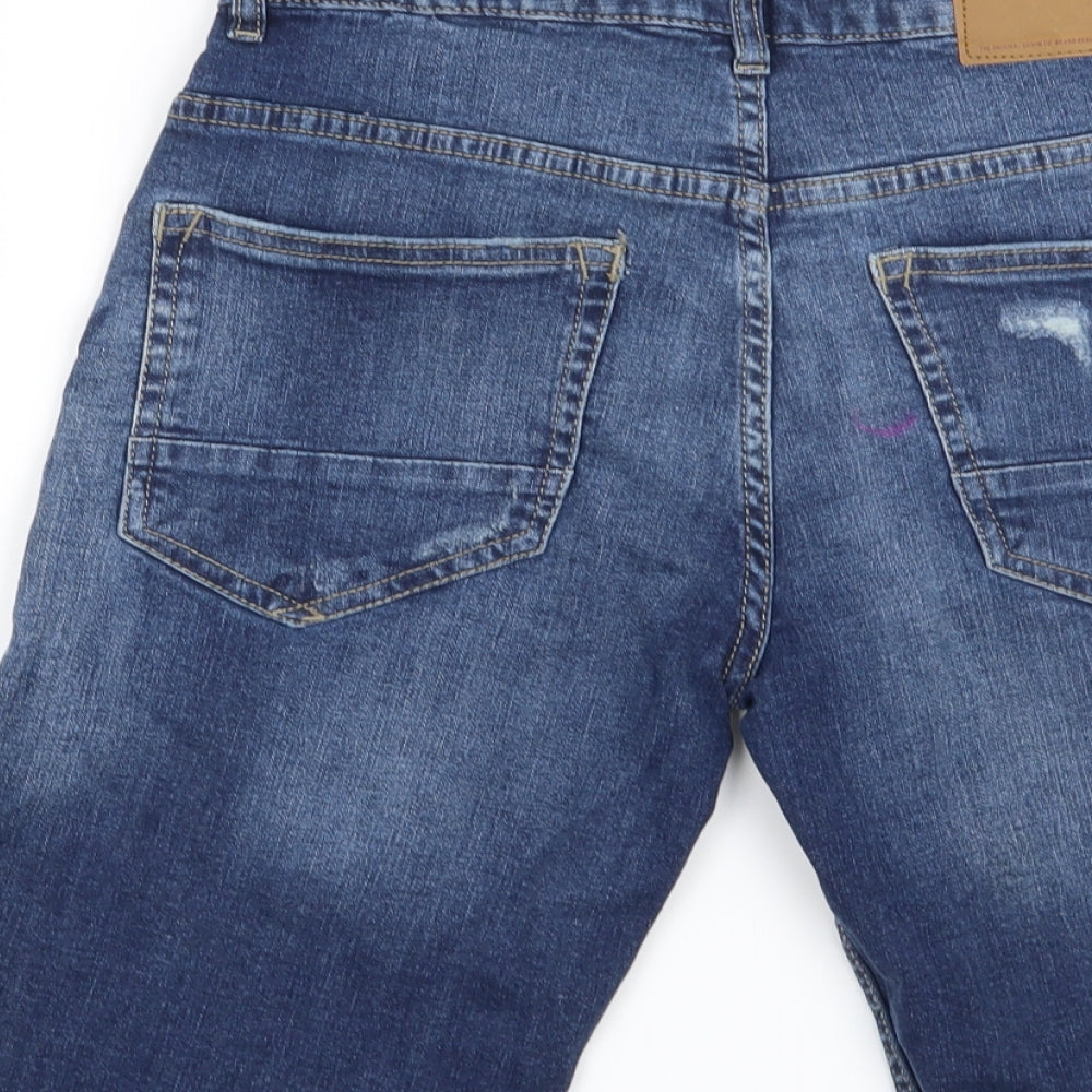 Denim CO Mens Blue Biker Shorts Size 28 in